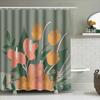 Floral Shower Curtain Botanical Pattern Bathroom Decor Nature Theme Waterproof Fabric Backdrop Modern Artistic Design Home Texti