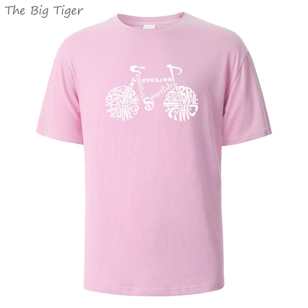

Велосипедная печать Унисекс Хлопковая футболка Классический дизайн с круглым вырезом Мягкая дышащая ткань Повседневная футболка с коротким рукавом Мужская футболка 4XL