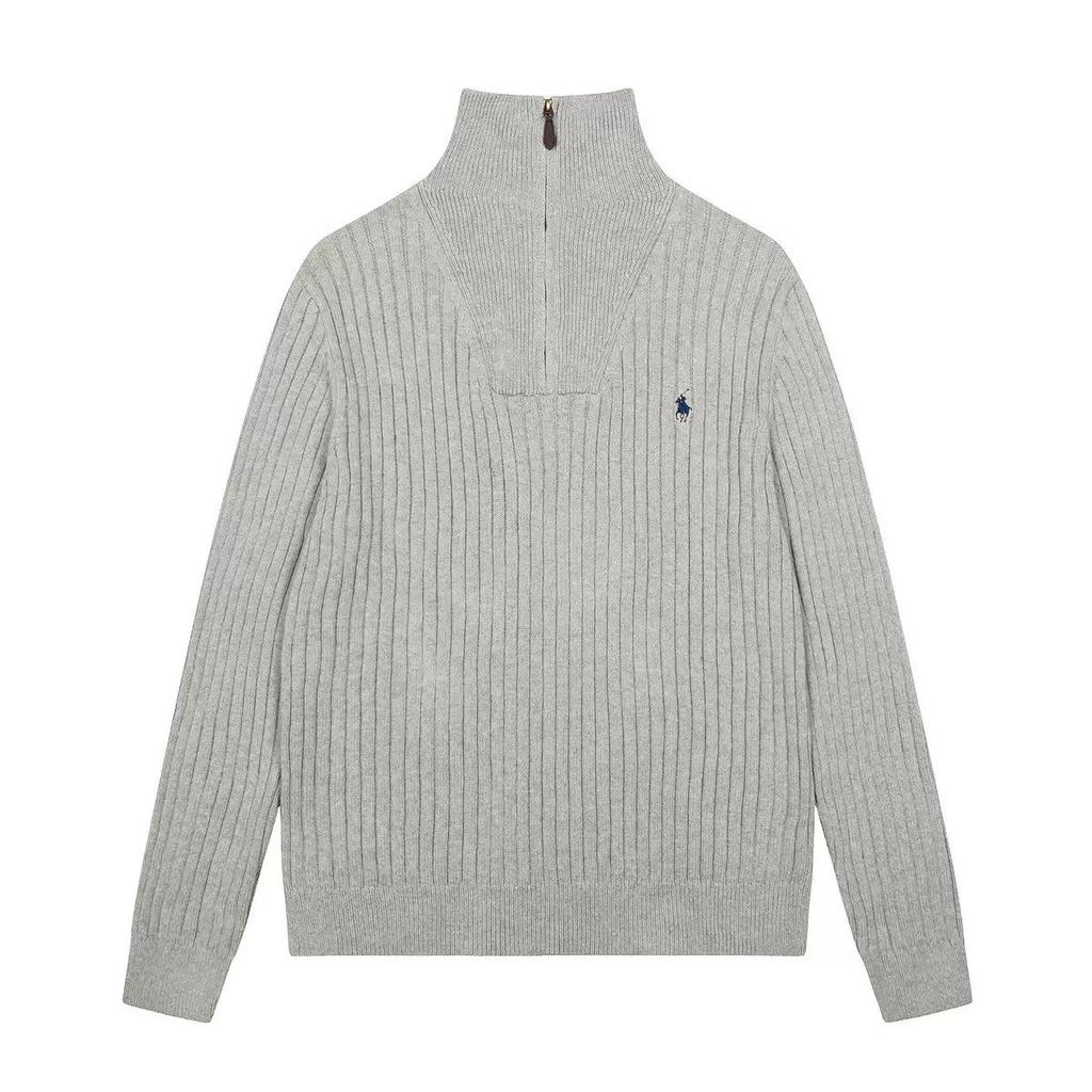 Long Sleeves Sweater Jacket Korean Embroidery Pullover Knitting Fashion Half Zipper Knitted Tops