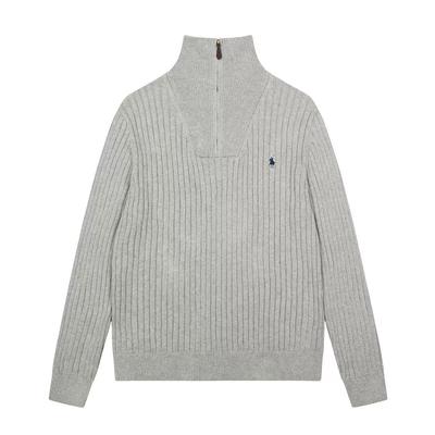 Long Sleeves Sweater Jacket Korean Embroidery Pullover Knitting Fashion Half Zipper Knitted Tops