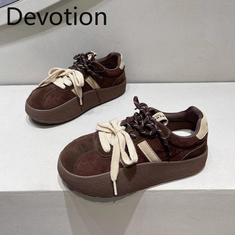 Retro-style Women's New Shoes, Casual Sports Platform Shoes, Thick-soled Height-increasing Shoes Devotion