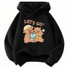 Fashion Kawaii Capybara Bow with Flower Kids Hooded Children's Sweatshirt Cute Hoody for Boys Girls Casual Hoodies Kids Clothing Top