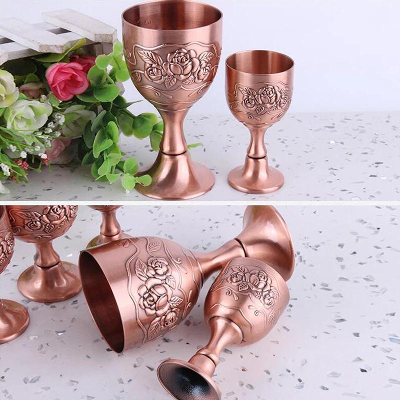 Europeisk Stil Vintage Snidad Vinglas Mini Kalk Pokal Wicca Altare Retro Spådomsprop Buddha Altare Handgjorda Hantverk