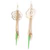 Les Trésors De Lily [J8277] - Golden Green 'Rosa Romantica' Designer Earrings
