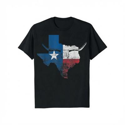 Texas Vlag Shirt. Vintage Texas Vlag Longhorn Schedel Retro TX T-shirt