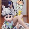 Crayon Shin-chan Large Figurine Piggy Bank - Cute Decorative Doll for Living Room or Entrance.