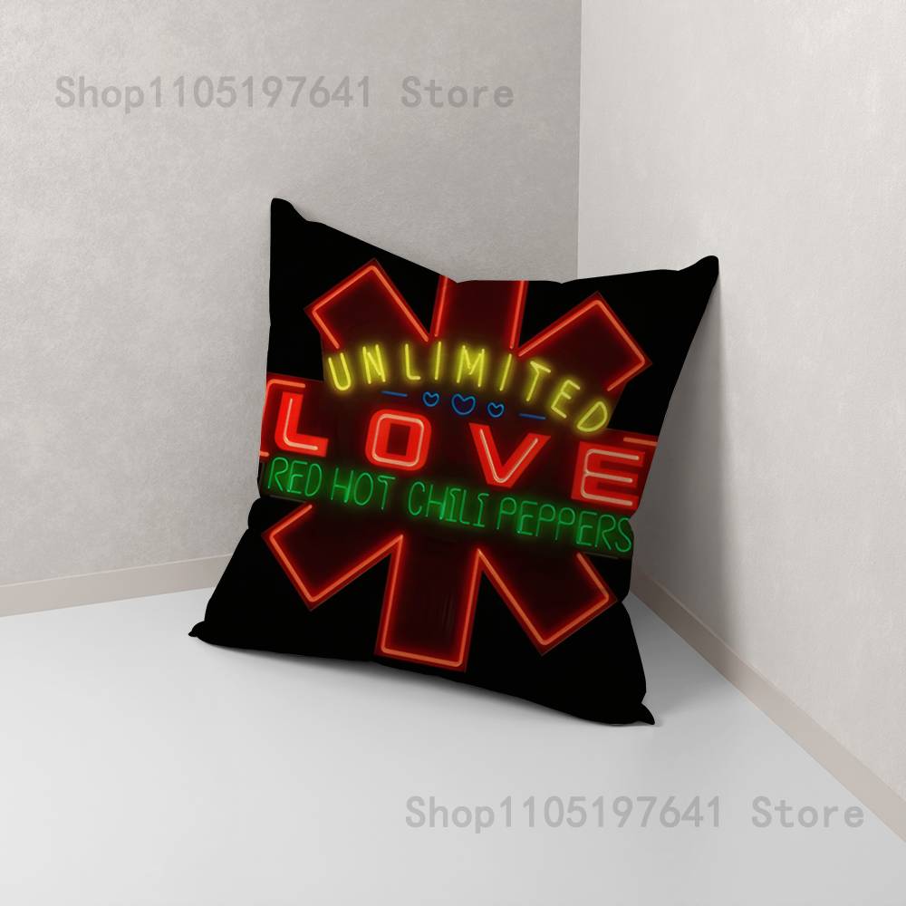 Chili Red RHCP Pillow Case For Sofa Decor Car Office Room Printing Cushion Cover Decorations and Protector