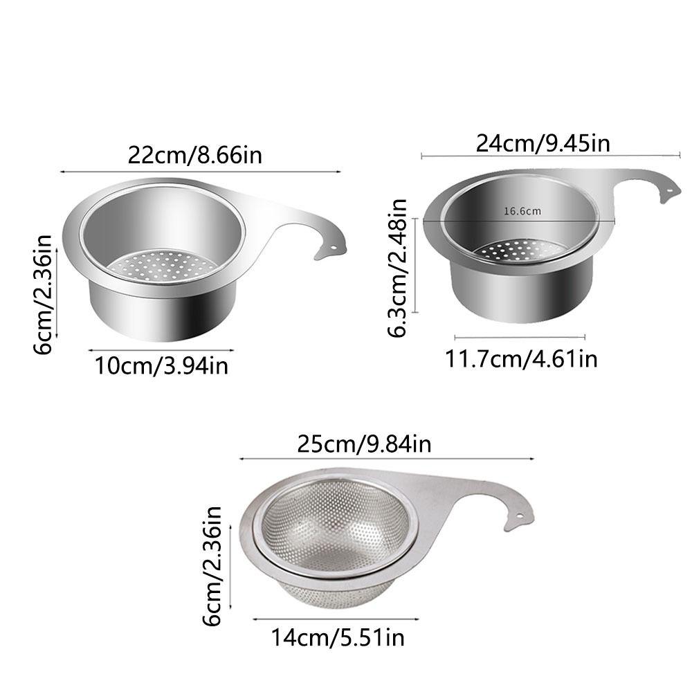 3Pcs/Set Hanging Hook Swan Sink Strainer Basket Faucet Waste Drain Rack Fruits