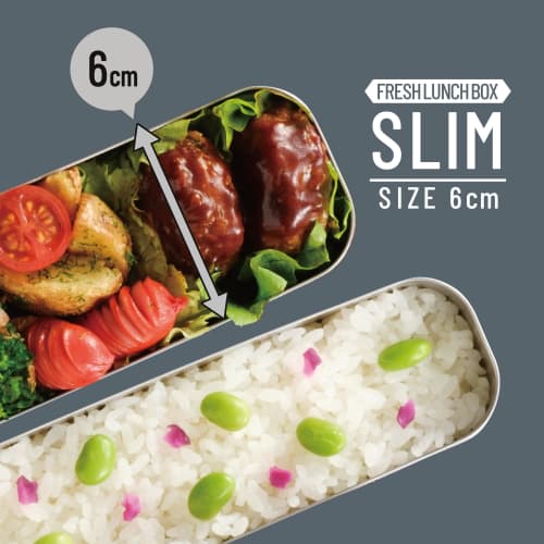 Thermos Slim Fresh Lunch Box, 2-Tier, 815ml, Gray/Black, DSA-805W (GY-BK)