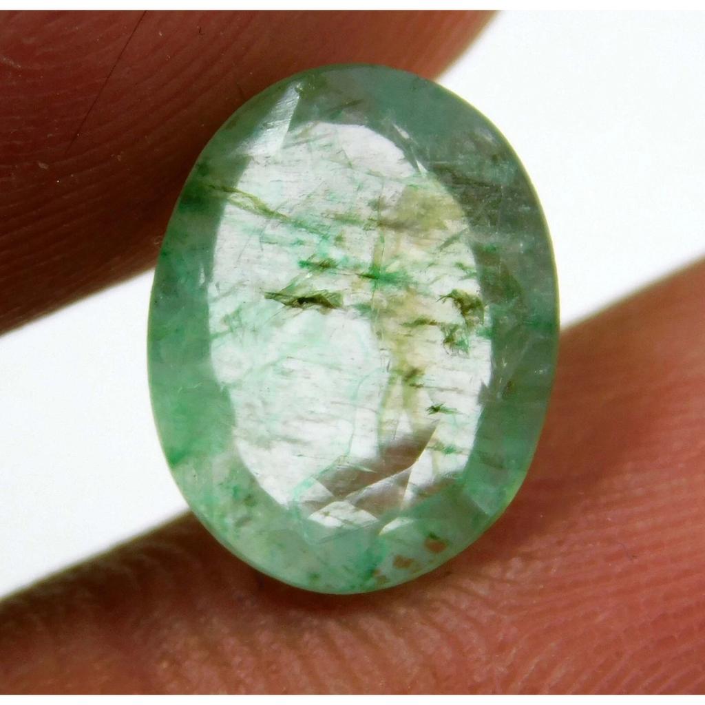 Certified 3.20 Ct Natural Colombian Green Emerald Oval Cut Loose Gemstone++