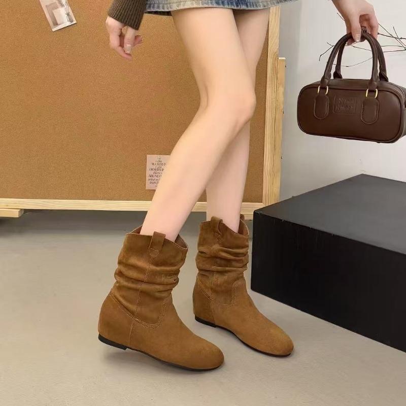 Flat-bottomed wasteland short boots women's summer new Martin boots stacking boots autumn and winter western cowboy boots