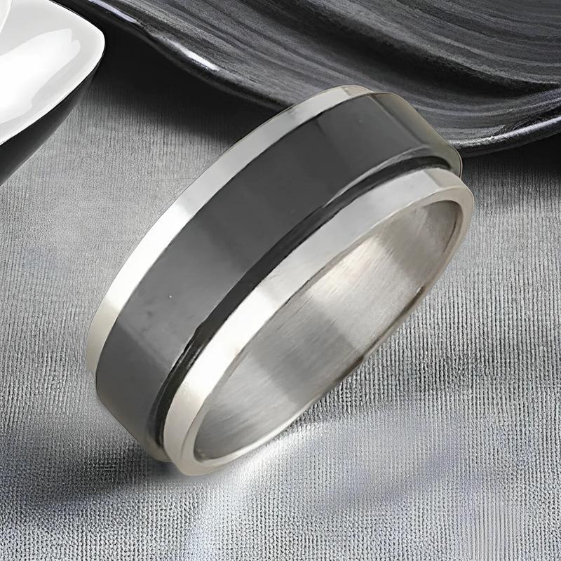 Rotatable Titanium Steel Men's Ring, Decompression Anti-anxiety Couple Ring Hand Jewelry