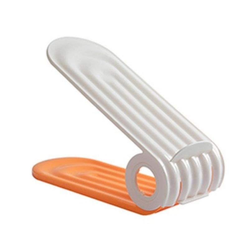 Двухъярусный регулируемый шкаф с многоуровневыми полками для обуви внутри One size оранжевый