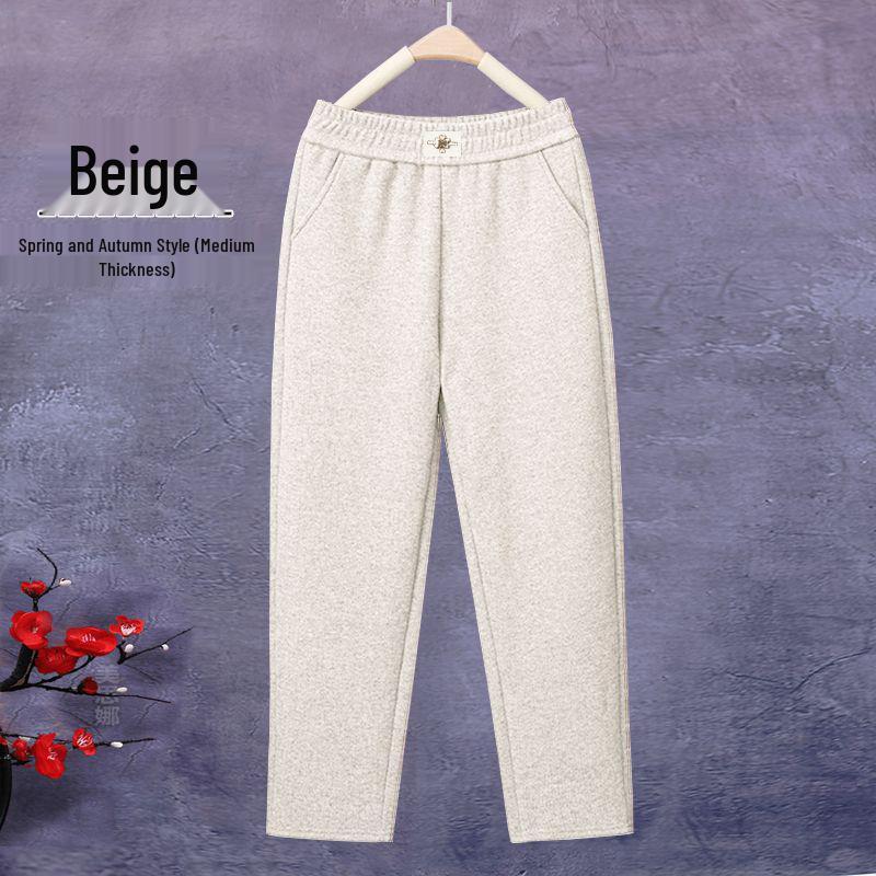 

Fleece-Lined Winter Pants for Elderly Women - Elastic Waist, High-Waisted, Loose, Stretchy, Casual, Thick, Slimming Fit XL for 95-110 lbs