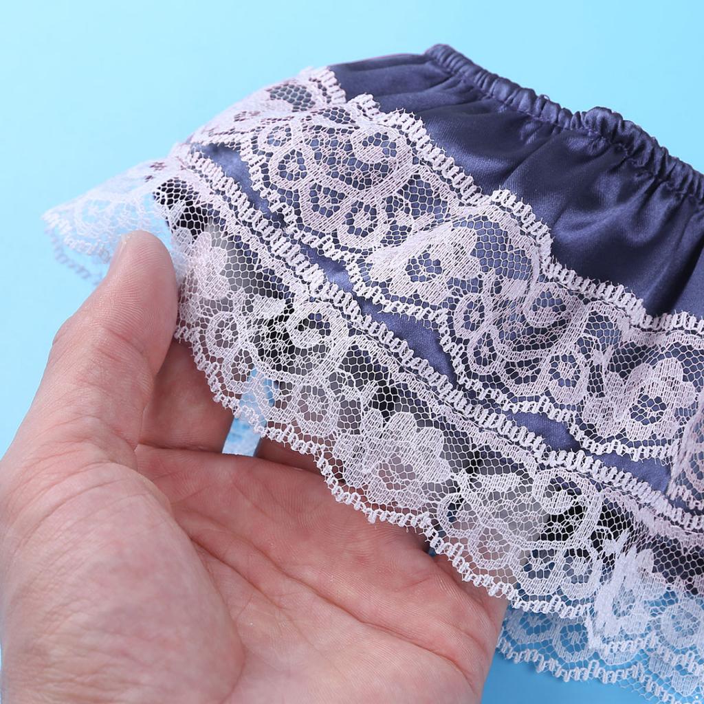 Men's Sissy Frilly Ruffled Lace Trim Crossdress Underwear G-String Thongs Briefs Panties