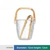 Glass ice bucket, stainless steel handle with ice clip hexagonal ice cube bucket