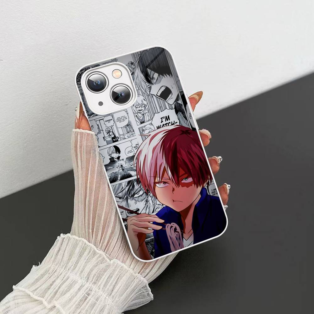 Vintage Anime My Hero A-Academia Tempered Glass For Iphone 14 13 12 11 Pro Mini XS MAX 14Plus X XS XR Fundas