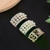 10st Mode Hantverk Pärla Kristall Strass Knappar för Diy Blomma Rund Klusterknapp Bröllop Prydnad Smycken