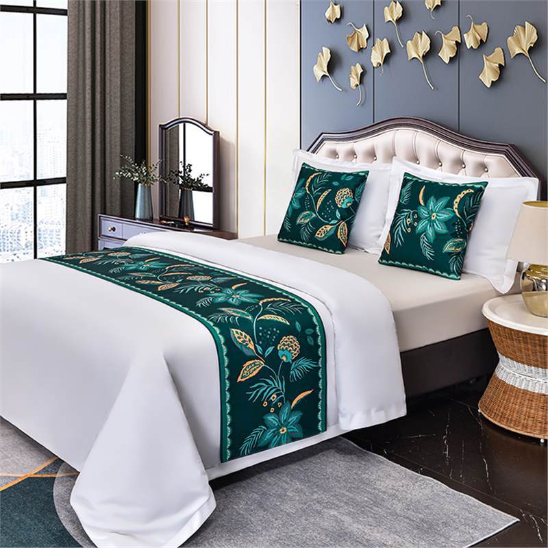 Landscape Painting Bed Flags Bedroom Decoration Bed End Scarf Hotel Household Dustproof Decorative Cloth Home Textiles Household Goods Pillow Cover