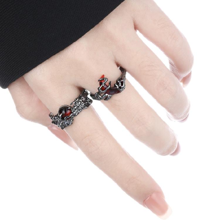 Fashionable Sun/Moon Themed Ring with Liquid Shine Unique Adjustable Fit Finger Band Couple Accessory