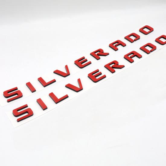 2x Fender Door Emblem For Silverado 1500 2500HD Letter 3D Decal Sticker Tailgate