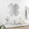 Vidaxl Lustro Ścienne Z Lampkami Led, Kwadratowe, Szklane