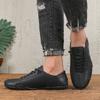 Fashion Spring Men Low Cut Leather Sneaker Soft Soled Loafers Anti Slip Flat Bottom Casual Shoes Large Size Zapatillas Para Hombre 2025