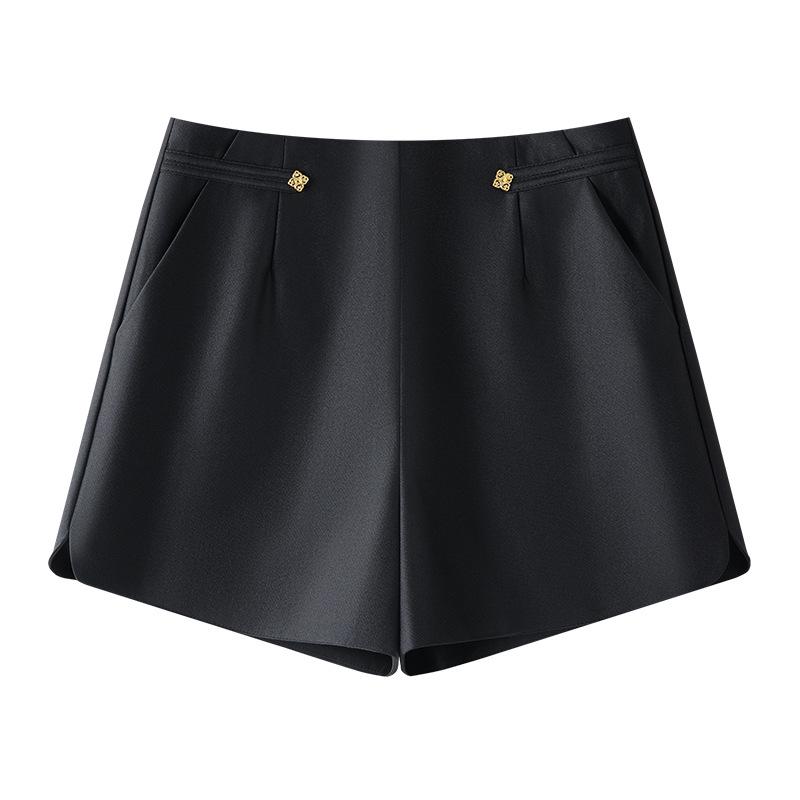 Women's Wide-Leg A-Line High-Waisted White Suit Shorts - Spring 2025 Collection