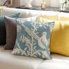 Double Sided Blue Toile De Jouy Bird Throw Pillow Cover Vintage Floral Botanical Print Decorative Cushion Cover For Home Decor