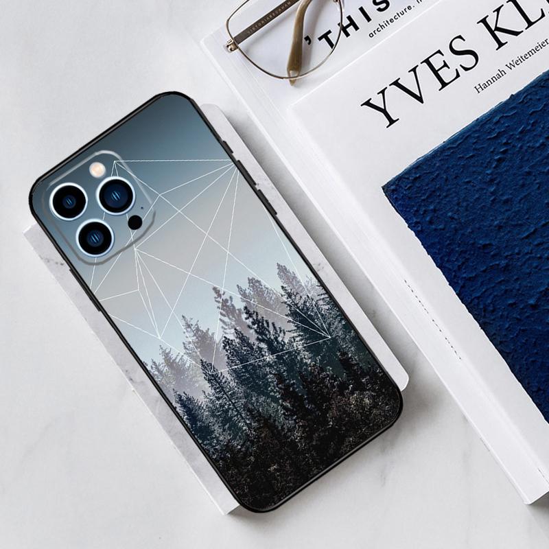 Forest Geometry Wood Nature Case For iPhone 17 Air 15 14 11 16 Pro Max 13 12 Mini 15 16 Plus 16e Funda Silicone Cover