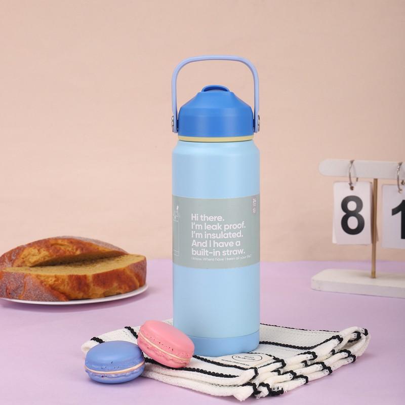Pastel Color Stainless Steel Vacuum Insulated Travel Tumbler With Straw Lid 24oz Portable Thermos Women Men Outdoor Office