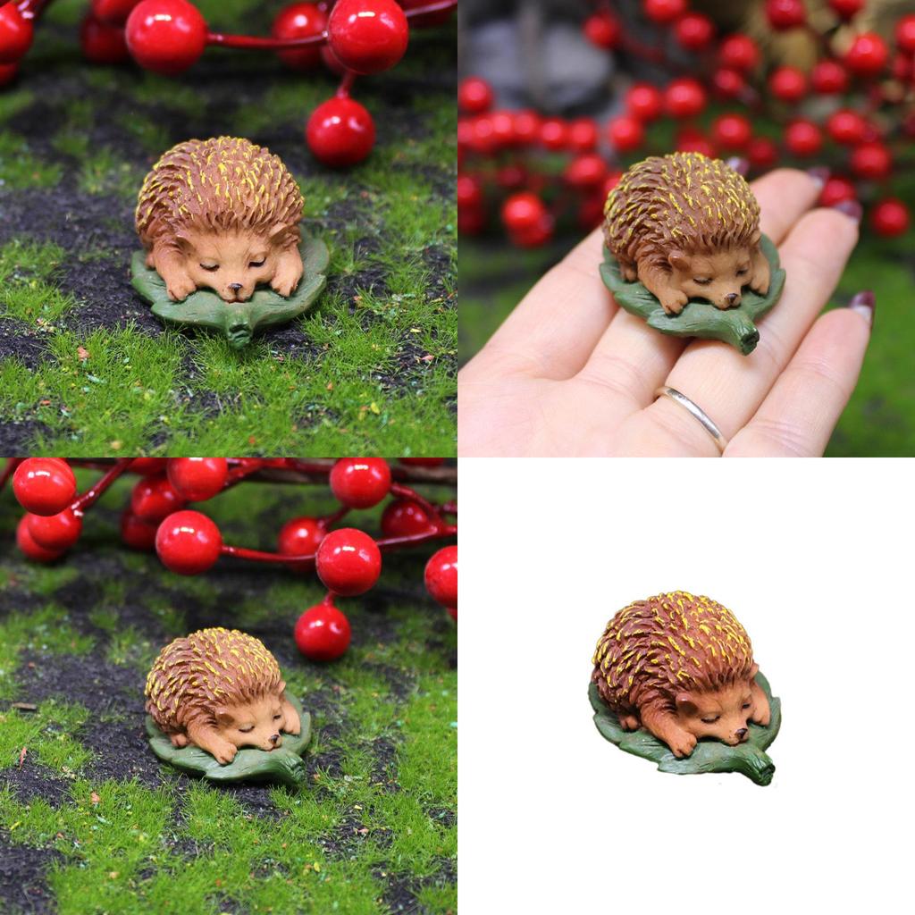 Cute Resin Hedgehog Figurine For Miniature Garden Decor Micro Landscape Gift For Holiday