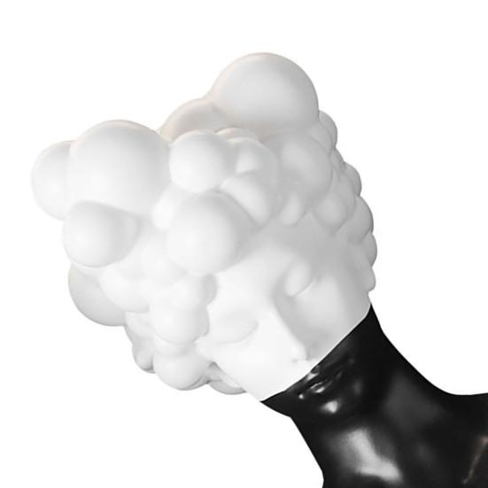Elegant Hotel Exhibition Ornaments Modern Abstract Bust Statue, Man Portrait Sculpture, Minimalist Black And High End Aesthetic Decor White