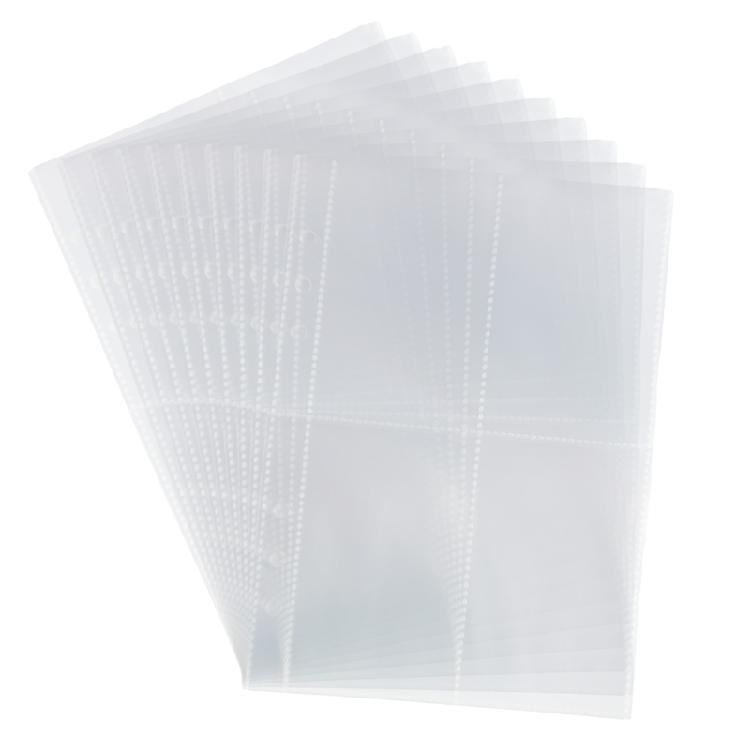 10Sheets Clear Punched Pocket File Sheet Protector Binders Sleeve Punched Pocket