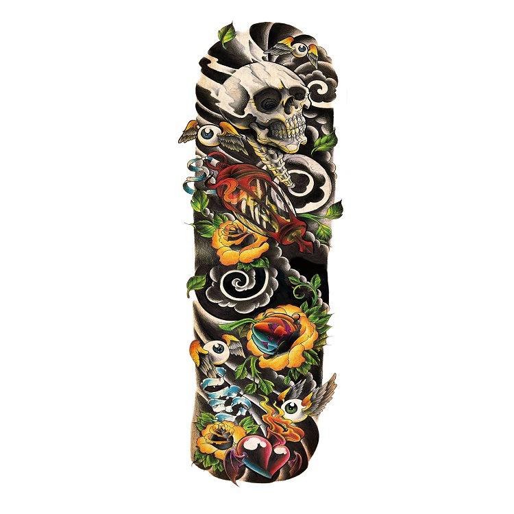 Full Arm Tattoo Sticker Large Flower Arm Waterproof Tattoo Sticker Full Arm Simulation Tattoo Amazon Set Single Piece Tattoo