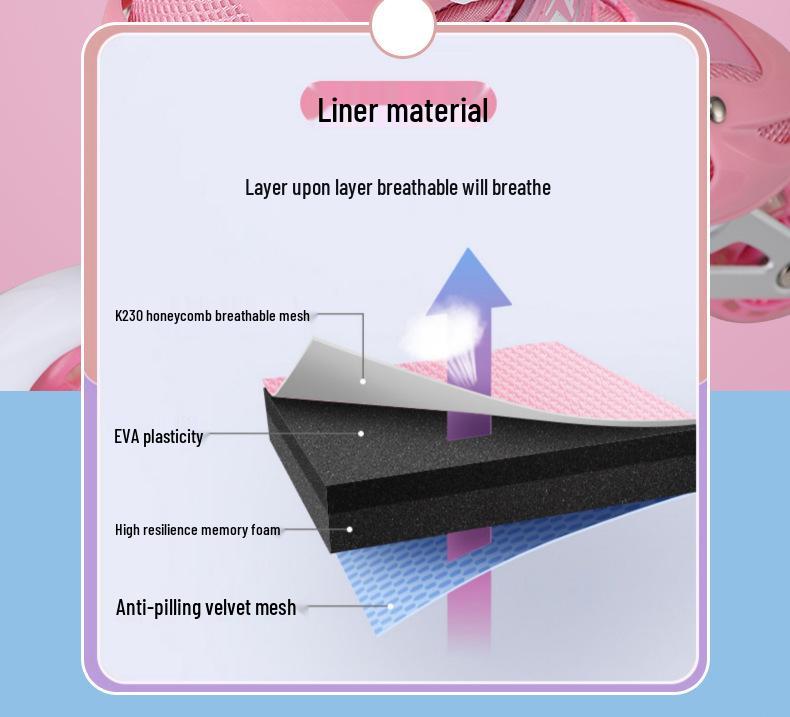 Nastavitelná sada kolečkových bruslí s blesky pro začínající děti