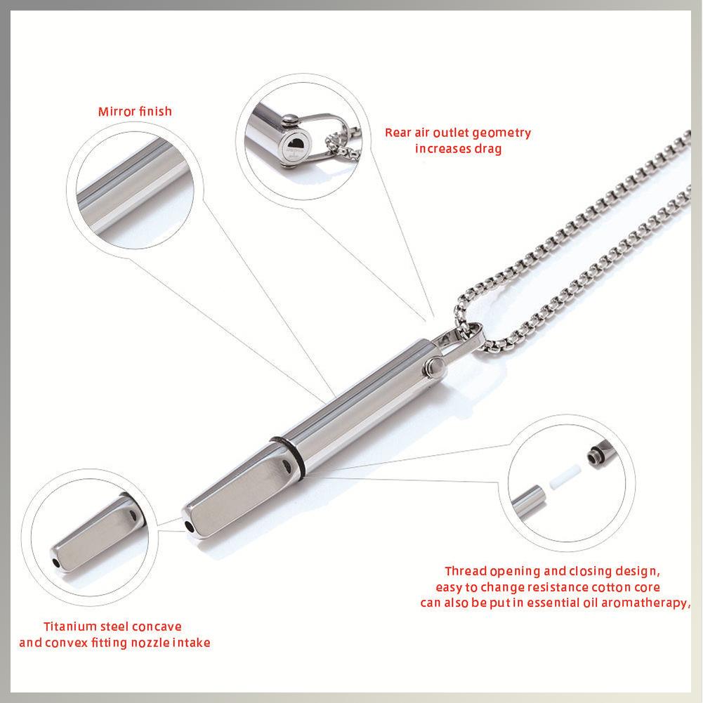 Breathing Necklace Anxiety Breathing Necklaces Stainless Steel Natural Calming Relief Chain Stress Relief Yoga Meditation Tool