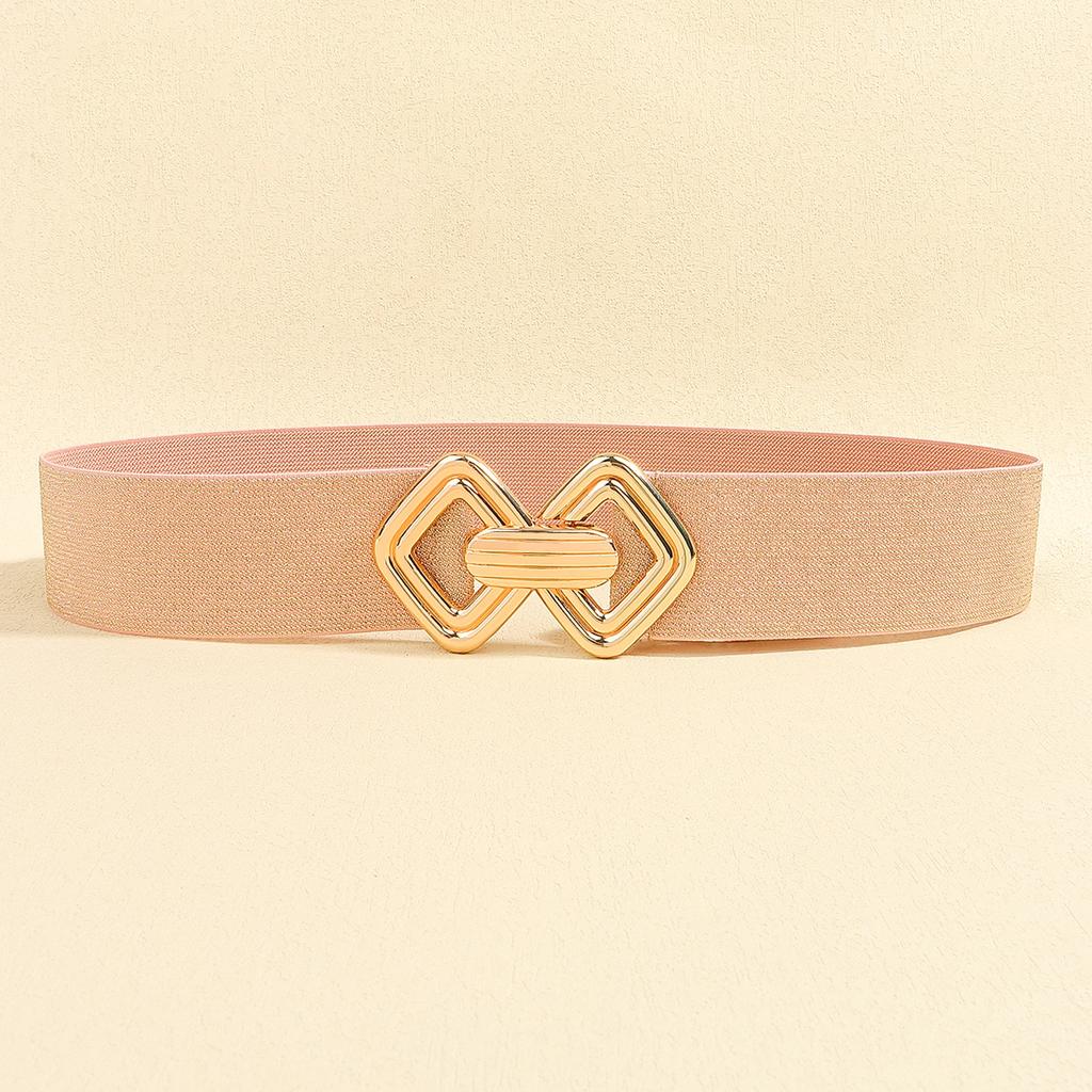 Curea elastică lată pentru femei, talie vintage elastică, cu cataramă retro aurie pentru rochii