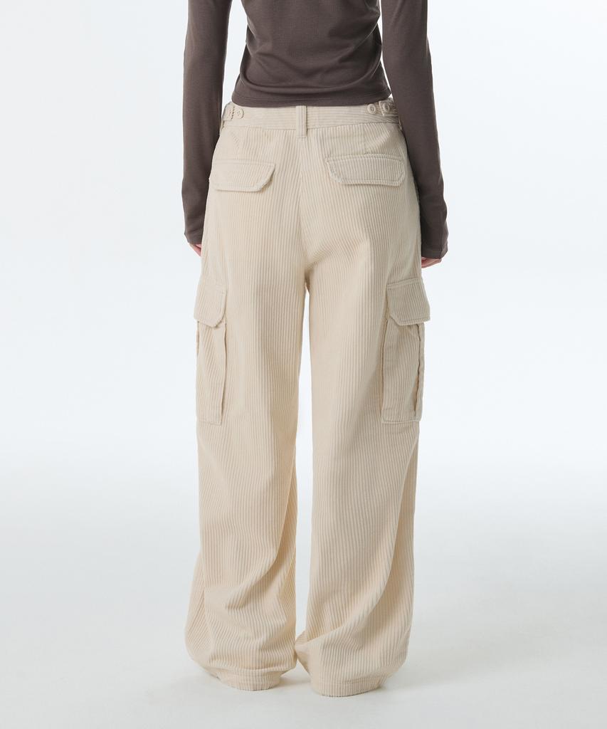 MUSINSA STANDARD WOMAN Women'S Corduroy Wide Cargo Pants [Cream]