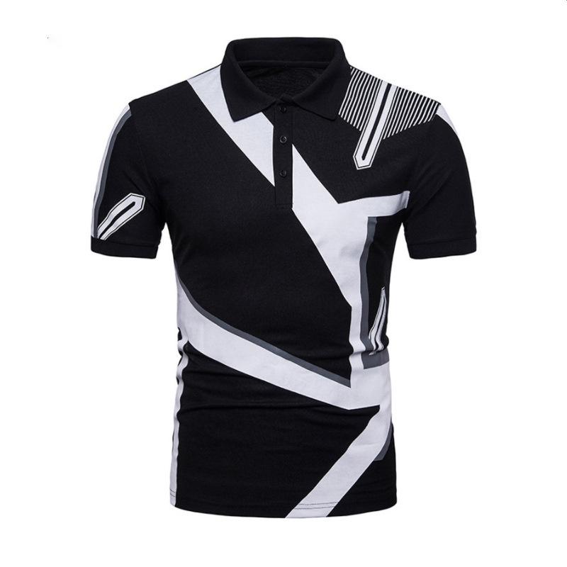 New Men's Summer POLO Shirt Men's Casual Short Sleeve Lapel T-Shirt D Printed Short Sleeve POLO
