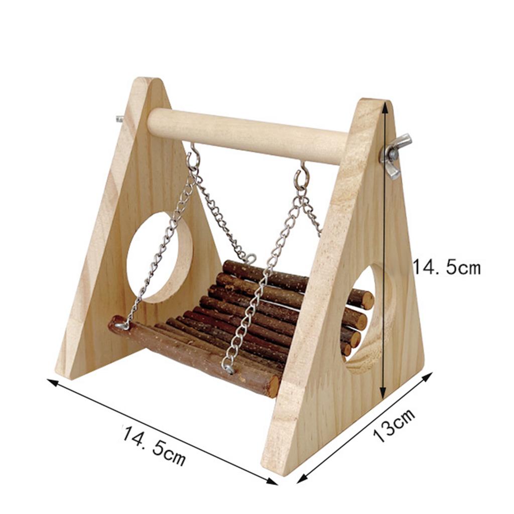 Hamster Swing Hammock Wooden Hamster Swing Toy Cage Accessories for Chinchilla Rat Gerbil Dwarf Hamster Pet Supplies