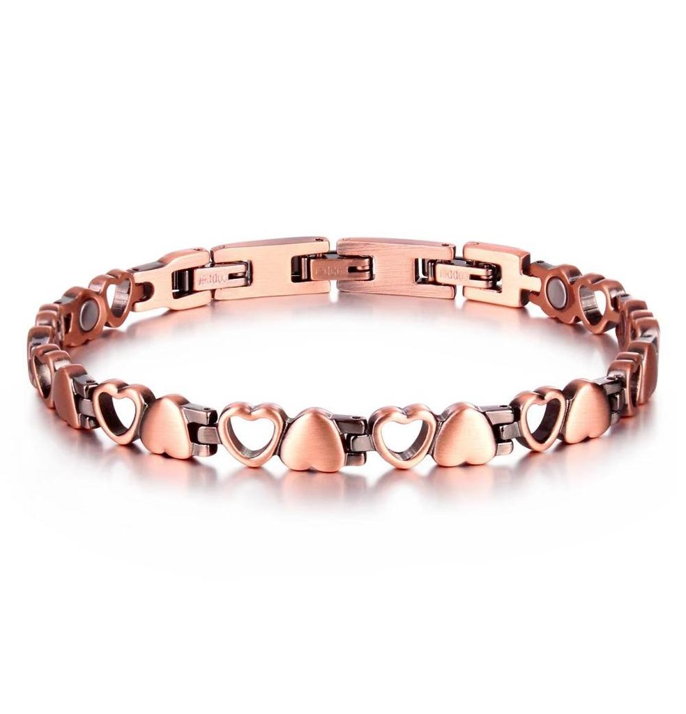 Retro Magnetic Bracelet for Men Wide Cuff Unisex Copper Detachable Couple Bracelet with Full Magnetic Stones