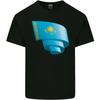 Curled Kazakhstan Flag Kazakh Day Football Kids T-Shirt Childrens