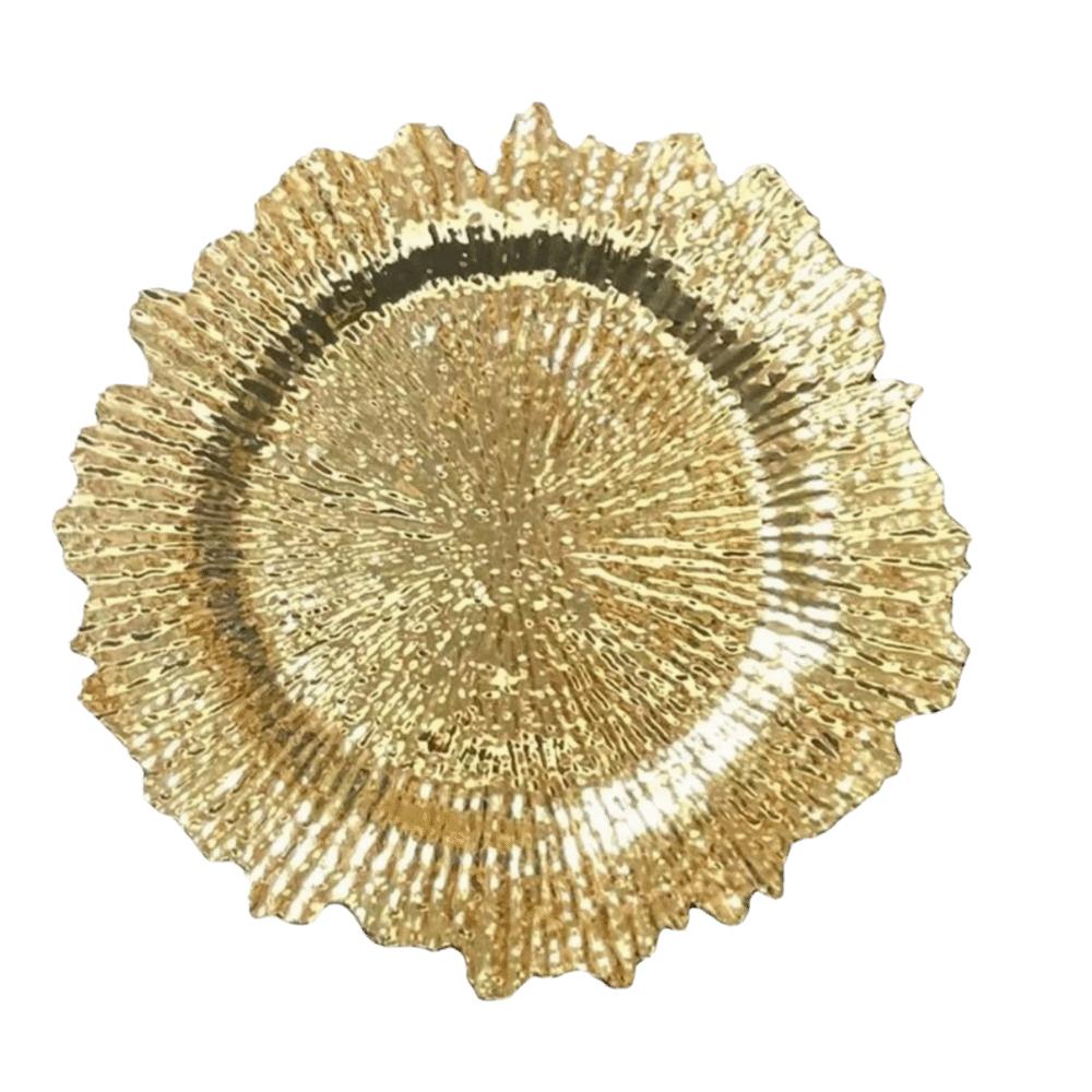 

Тисненые подстановочные тарелки 13 дюймов Свадебная фруктовая тарелка Элегантный обеденный поднос Украшение стола для вечеринки 1