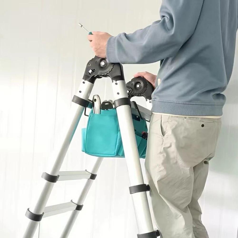 Telescoping Ladder Tool Bag Folding Tool Pouch Multifunctional Oxford Cloth Handy Tool Storage Bag with Pockets Electrician Bag