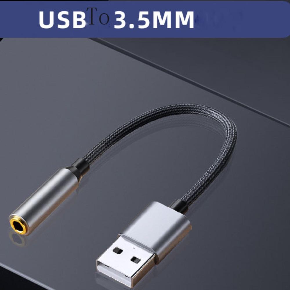

Audio Adapter Audio Cable Earphone Adapter Headphone Conversion Cord USB To 3.5mm Adapter Cable 0.2m чёрный