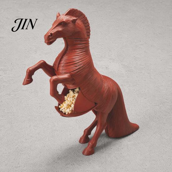 Trojan Horse Popcorn Container 3D Printed Standing Figurines Containers, Modern Desk Figure, Dual Use Snack And Decor Box Sculpture Bucket for
