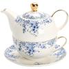 English Flower Teapot Classical Blue and White Daisy Pot Home Ceramic Cup and Saucer Phnom Penh  Afternoon Flower Teaware Set