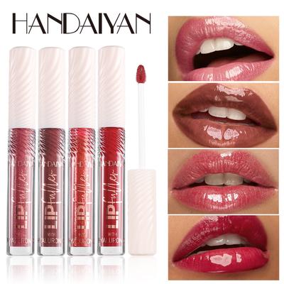 Spiegel-Lippenglasur mit Hyaluronsäure, transparent, feuchtigkeitsspendend, feuchtigkeitsspendend, feiner Glitzer, Perlen-Lipgloss, hochpigmentierter Lippenstift