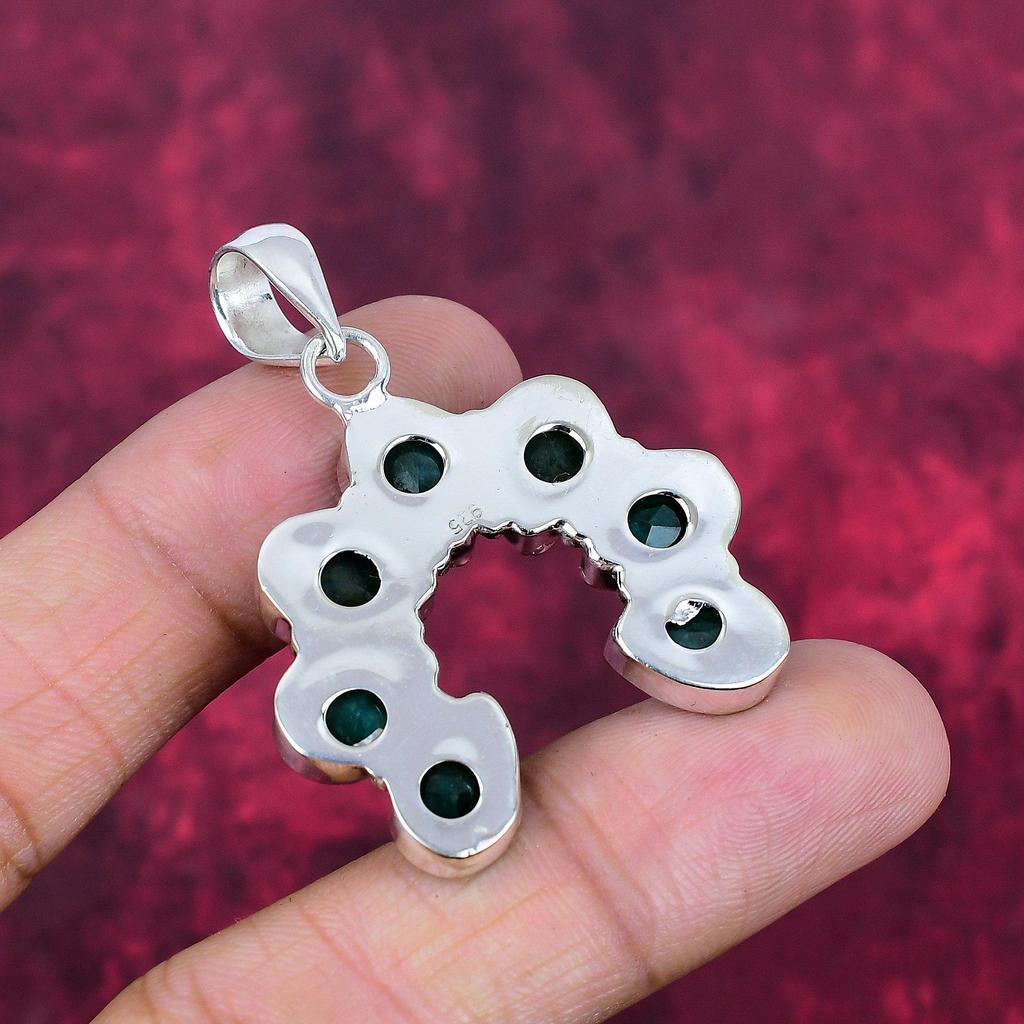 Emerald Pendant, 925 Sterling Silver Pendant Gemstone Jewelry, Handmade Pendant Amazing Jewelry, Gift For Her